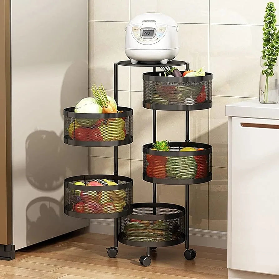 5-Layers Kitchen Storage Rack with Wheels